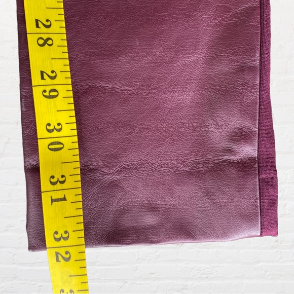 Club Monaco Burgundy Tasha Faux Leather Front Knit Back Skinny Leggings Size 00 - Picture 6 of 10